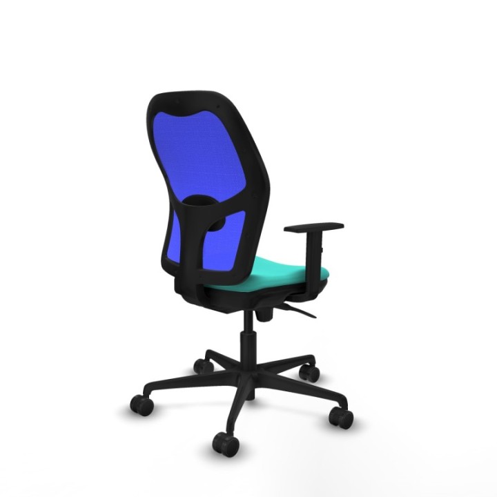 Jorquera sincro malla azul similpiel turquesa brazos 1D base nailon  ruedas 65mm nailon