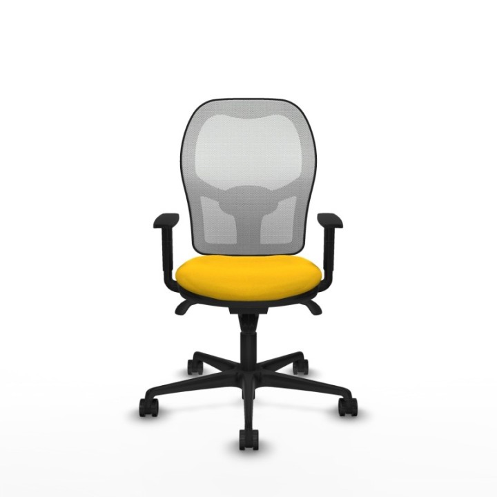 Jorquera sincro malla blanca bali amarillo brazos 1D base nailon  ruedas 65mm nailon