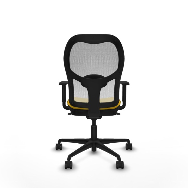 Jorquera sincro malla blanca bali amarillo brazos 1D base nailon  ruedas 65mm nailon