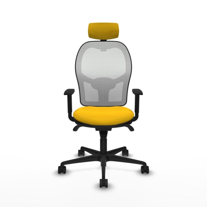 Jorquera sincro malla blanca bali amarillo brazos 1D base nailon cabecero 2D ruedas 65mm nailon