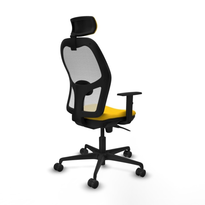 Jorquera sincro malla blanca bali amarillo brazos 1D base nailon cabecero 2D ruedas 65mm nailon