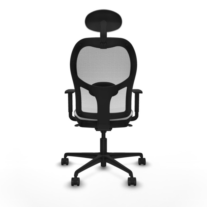 Jorquera sincro malla blanca bali blanco brazos 1D base nailon cabecero fijo ruedas 65mm nailon