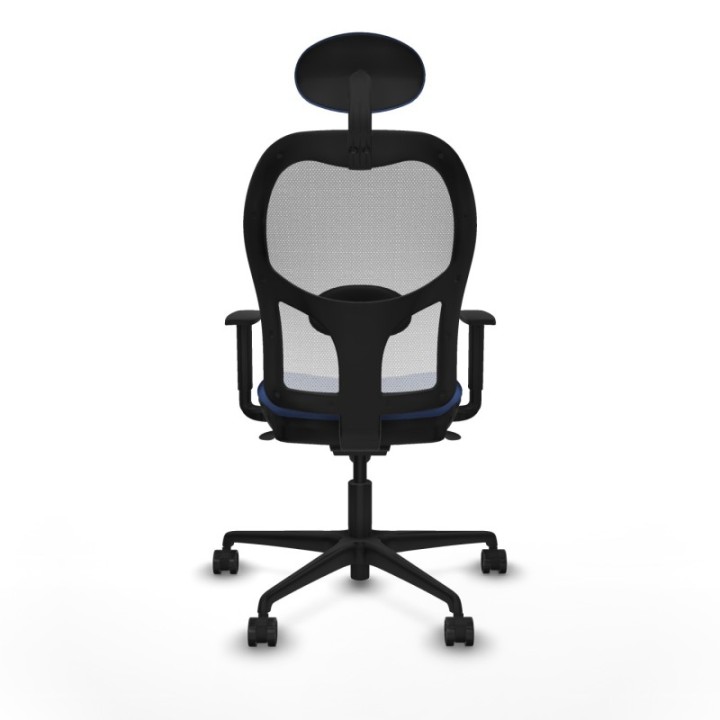 Jorquera sincro malla blanca bali azul marino brazos 1D base nailon cabecero fijo ruedas 65mm nailon