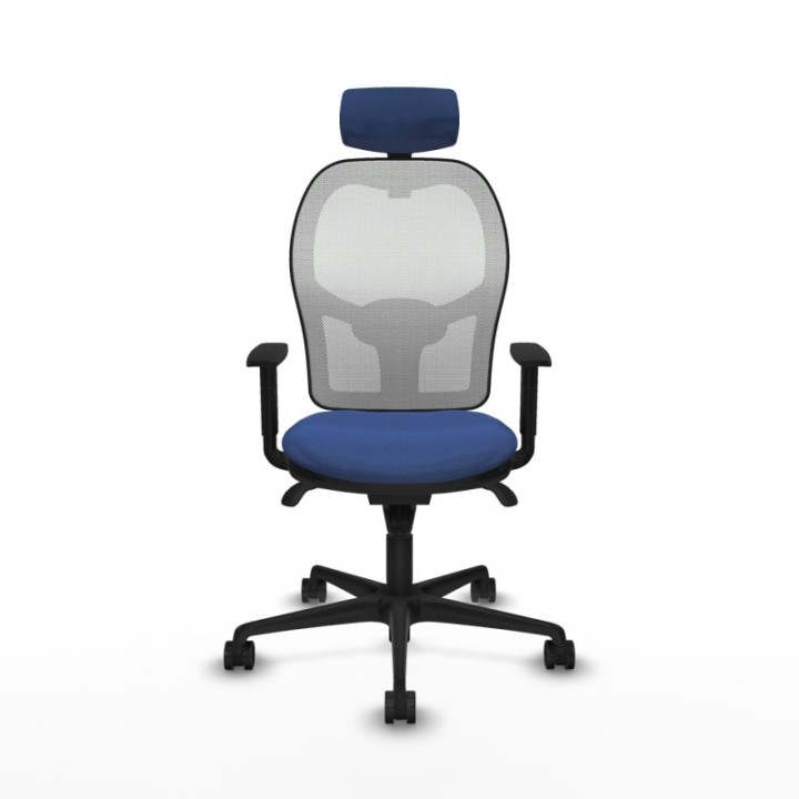 Jorquera sincro malla blanca bali azul marino brazos 1D base nailon cabecero 2D ruedas 65mm nailon