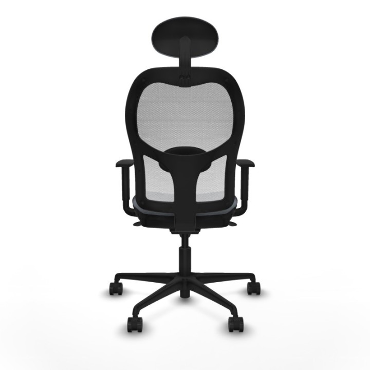 Jorquera sincro malla blanca bali gris brazos 1D base nailon cabecero fijo ruedas 65mm nailon