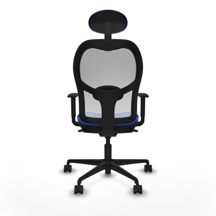 Jorquera sincro malla blanca bali azul brazos 1D base nailon cabecero fijo ruedas 65mm nailon