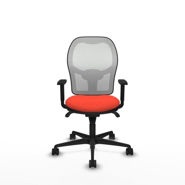 Jorquera sincro malla blanca bali naranja oscuro brazos 1D base nailon  ruedas 65mm nailon