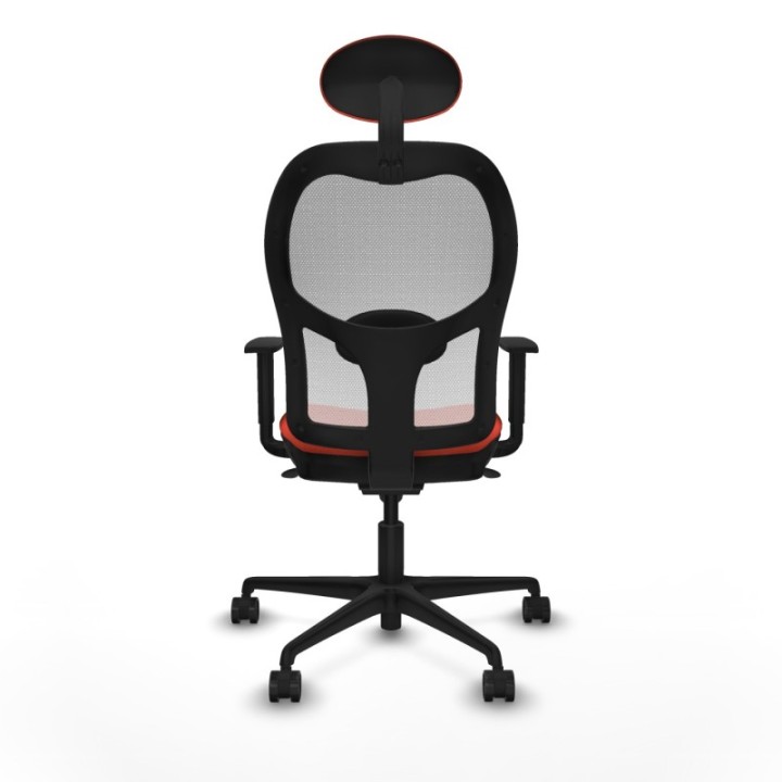 Jorquera sincro malla blanca bali naranja oscuro brazos 1D base nailon cabecero fijo ruedas 65mm nailon