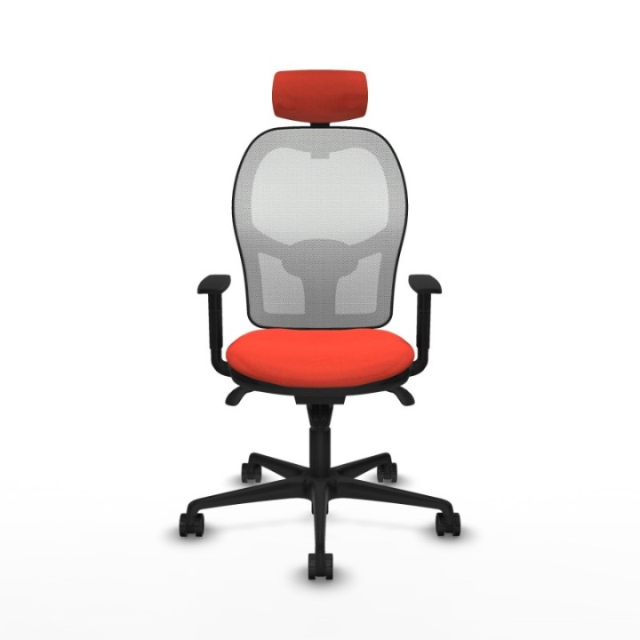 Jorquera sincro malla blanca bali naranja oscuro brazos 1D base nailon cabecero 2D ruedas 65mm nailon