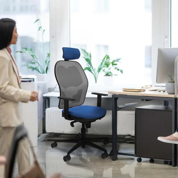 Jorquera sincro malla blanca bali naranja oscuro brazos 1D base nailon cabecero 2D ruedas 65mm nailon