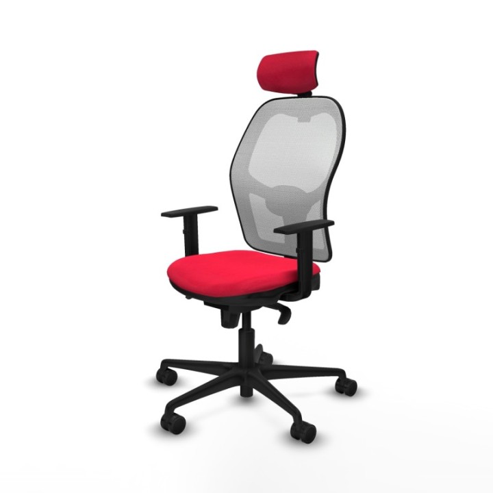 Jorquera sincro malla blanca bali rojo brazos 1D base nailon cabecero 2D ruedas 65mm nailon