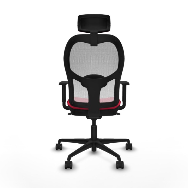 Jorquera sincro malla blanca bali rojo brazos 1D base nailon cabecero 2D ruedas 65mm nailon