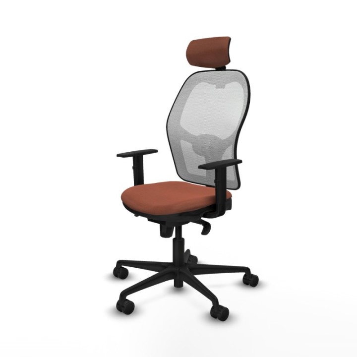 Jorquera sincro malla blanca bali marrón brazos 1D base nailon cabecero 2D ruedas 65mm nailon