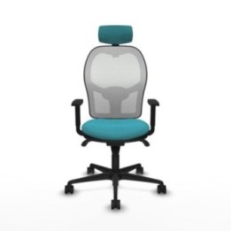 Jorquera sincro malla blanca bali turquesa brazos 1D base nailon cabecero 2D ruedas 65mm nailon