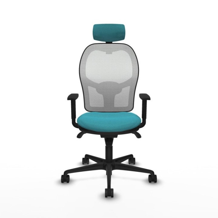 Jorquera sincro malla blanca bali turquesa brazos 1D base nailon cabecero 2D ruedas 65mm nailon