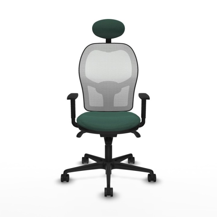 Jorquera sincro malla blanca bali verde botella brazos 1D base nailon cabecero fijo ruedas 65mm nailon