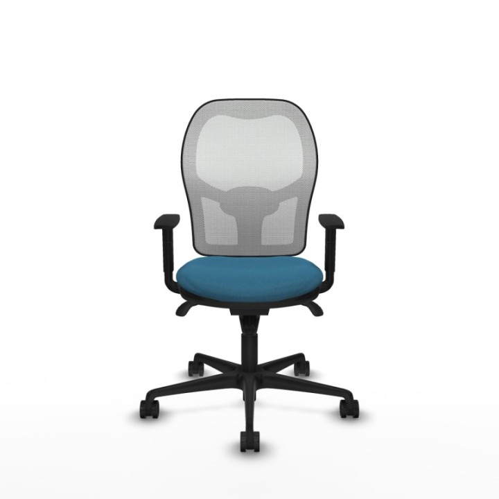 Jorquera sincro malla blanca bali verde petroleo brazos 1D base nailon  ruedas 65mm nailon