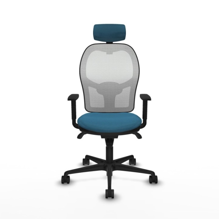 Jorquera sincro malla blanca bali verde petroleo brazos 1D base nailon cabecero 2D ruedas 65mm nailon