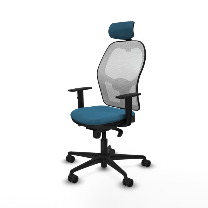 Jorquera sincro malla blanca bali verde petroleo brazos 1D base nailon cabecero 2D ruedas 65mm nailon