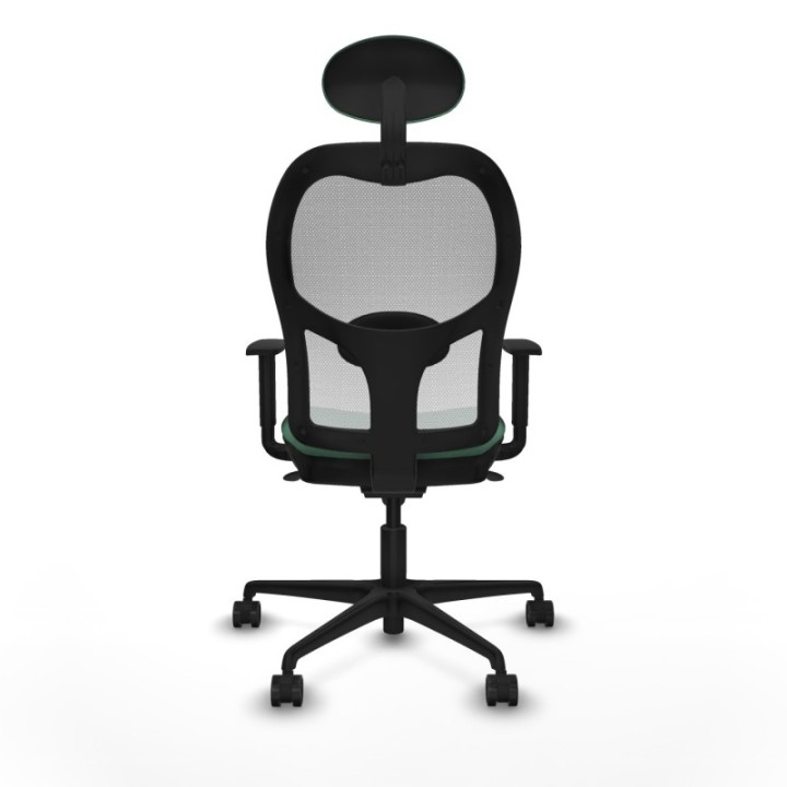 Jorquera sincro malla blanca bali verde esmeralda brazos 1D base nailon cabecero fijo ruedas 65mm nailon