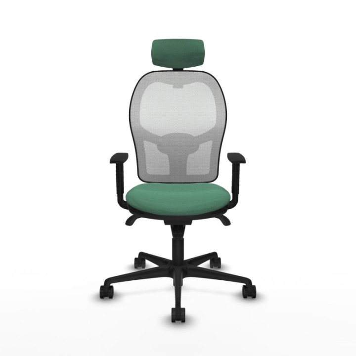 Jorquera sincro malla blanca bali verde esmeralda brazos 1D base nailon cabecero 2D ruedas 65mm nailon