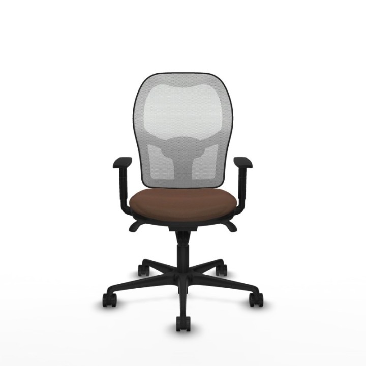 Jorquera sincro malla blanca bali marrón oscuro brazos 1D base nailon  ruedas 65mm nailon