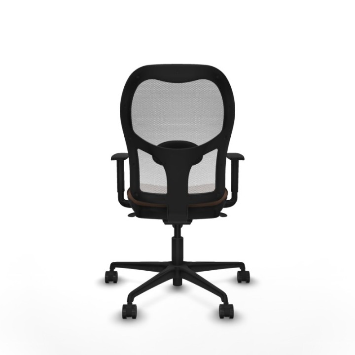 Jorquera sincro malla blanca bali marrón oscuro brazos 1D base nailon  ruedas 65mm nailon