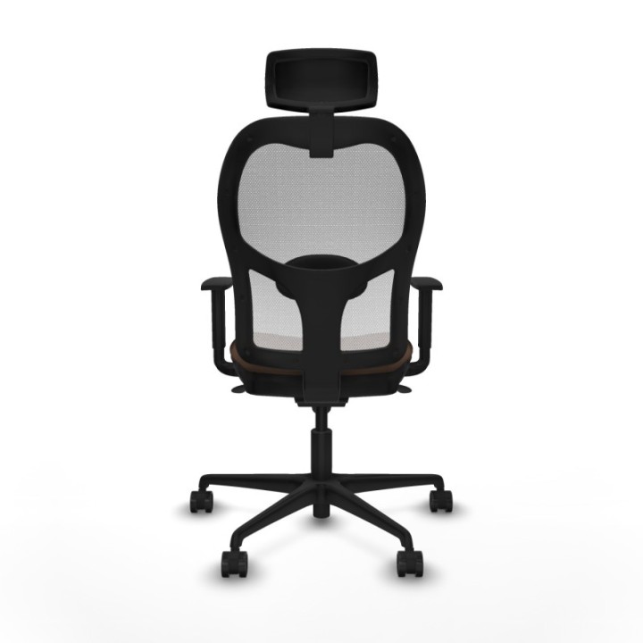 Jorquera sincro malla blanca bali marrón oscuro brazos 1D base nailon cabecero 2D ruedas 65mm nailon