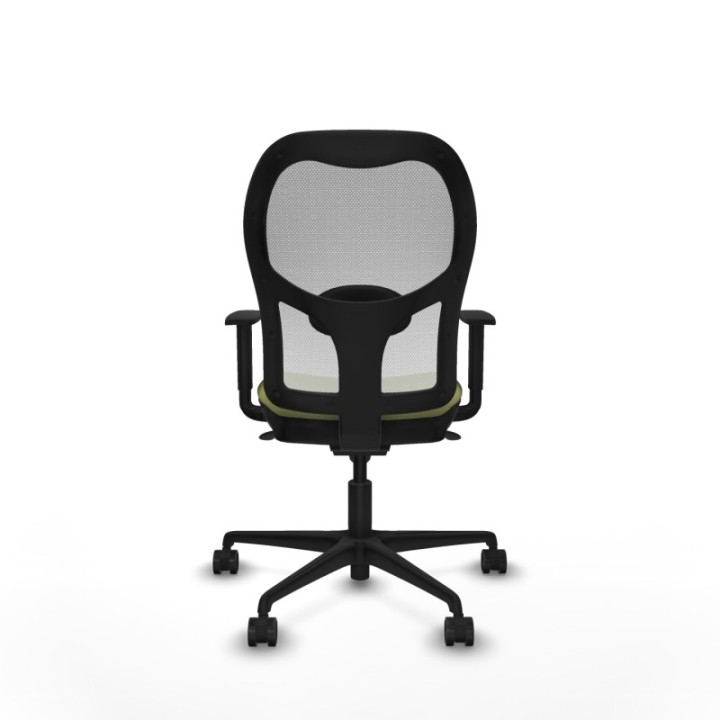 Jorquera sincro malla blanca bali verde oliva brazos 1D base nailon  ruedas 65mm nailon