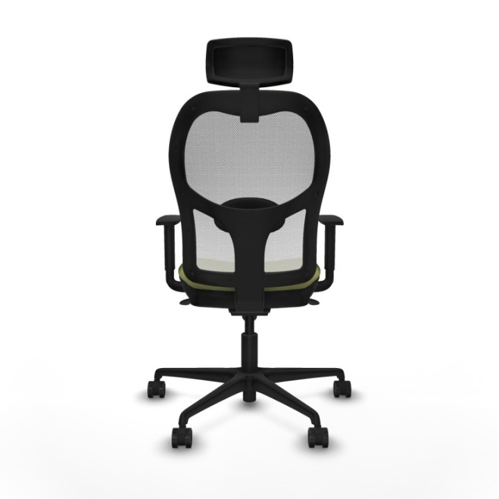 Jorquera sincro malla blanca bali verde oliva brazos 1D base nailon cabecero 2D ruedas 65mm nailon