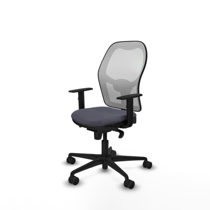 Jorquera sincro malla blanca bali gris oscuro brazos 1D base nailon  ruedas 65mm nailon