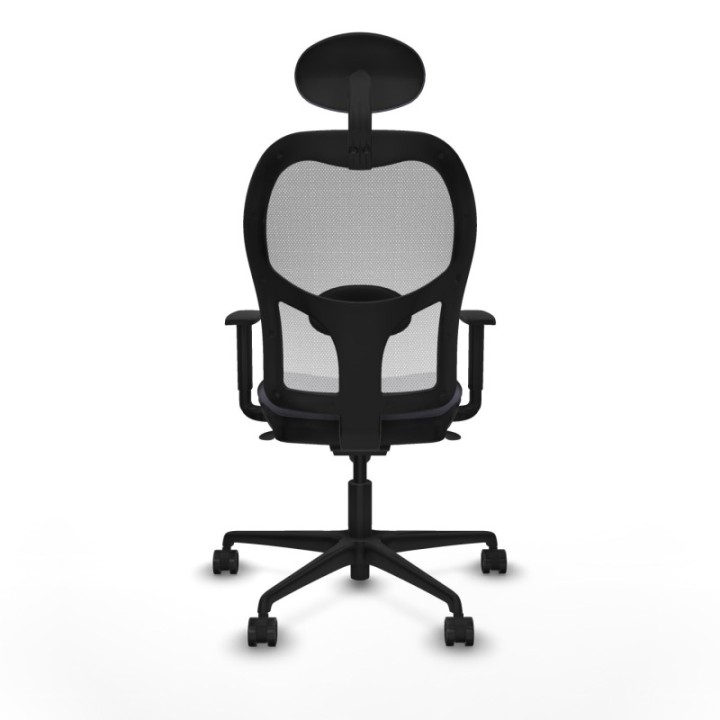 Jorquera sincro malla blanca bali gris oscuro brazos 1D base nailon cabecero fijo ruedas 65mm nailon