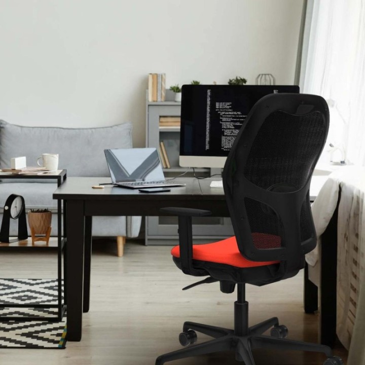 Jorquera sincro malla blanca bali rosa brazos 1D base nailon  ruedas 65mm nailon