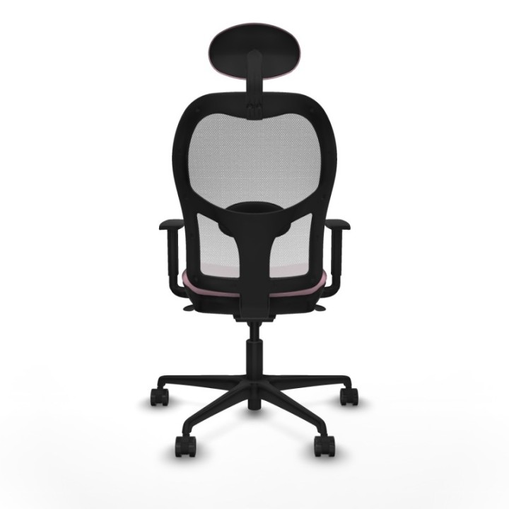 Jorquera sincro malla blanca bali rosa brazos 1D base nailon cabecero fijo ruedas 65mm nailon