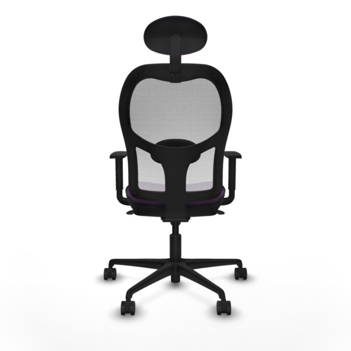 Jorquera sincro malla blanca bali morado brazos 1D base nailon cabecero fijo ruedas 65mm nailon