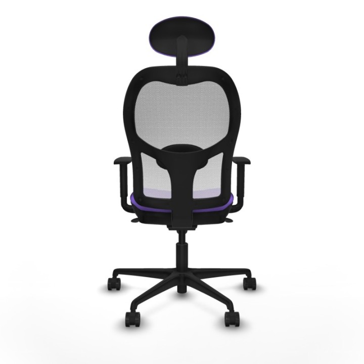 Jorquera sincro malla blanca bali lila brazos 1D base nailon cabecero fijo ruedas 65mm nailon