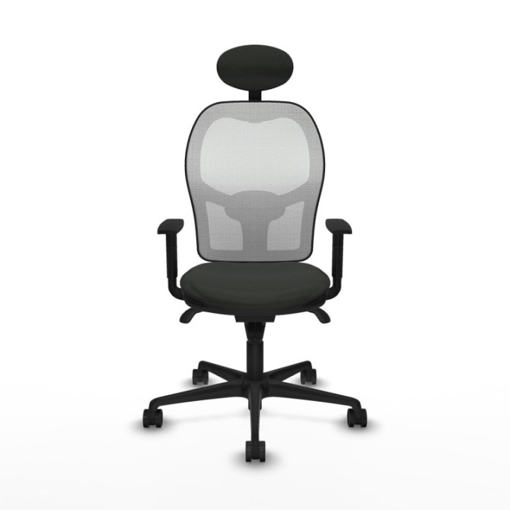 Jorquera sincro malla blanca bali negro brazos 1D base nailon cabecero fijo ruedas 65mm nailon