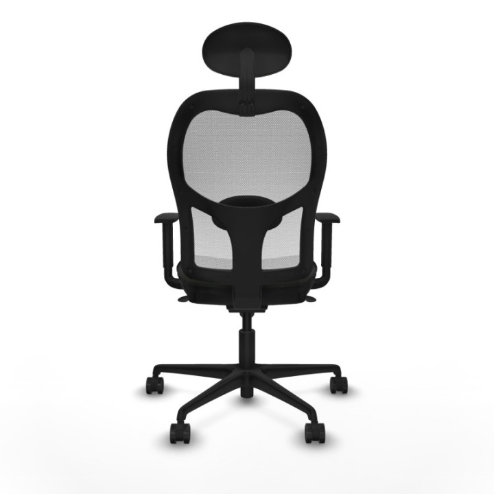 Jorquera sincro malla blanca bali negro brazos 1D base nailon cabecero fijo ruedas 65mm nailon