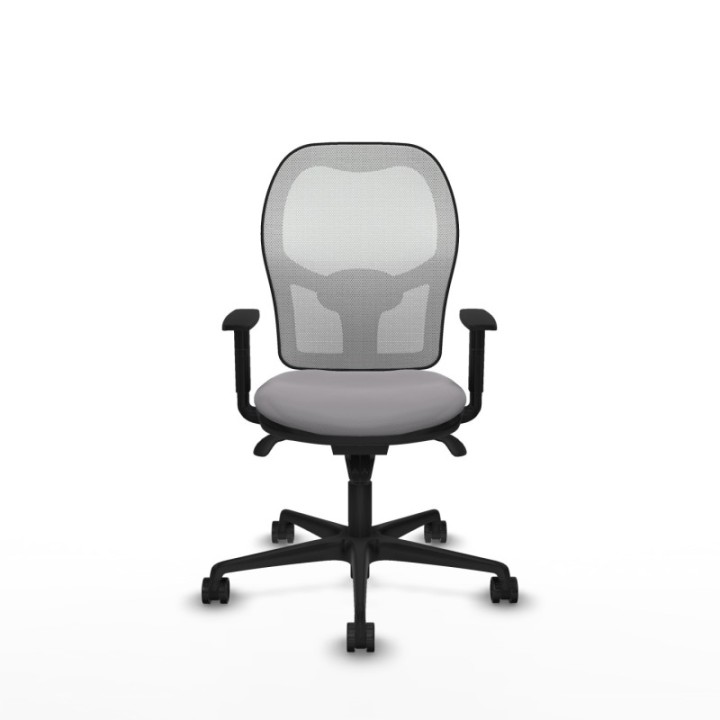 Jorquera sincro malla blanca similpiel gris brazos 1D base nailon  ruedas 65mm nailon