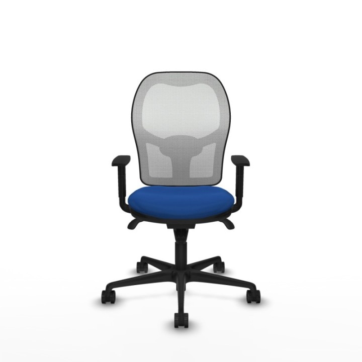 Jorquera sincro malla blanca similpiel azul brazos 1D base nailon  ruedas 65mm nailon