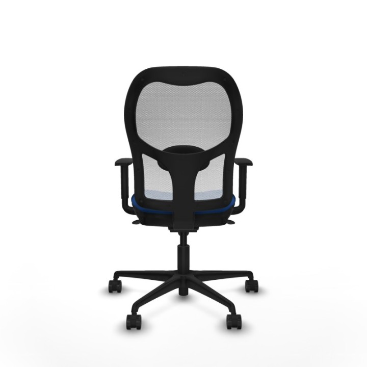 Jorquera sincro malla blanca similpiel azul brazos 1D base nailon  ruedas 65mm nailon