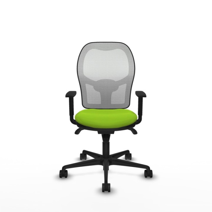 Jorquera sincro malla blanca similpiel pistacho brazos 1D base nailon  ruedas 65mm nailon