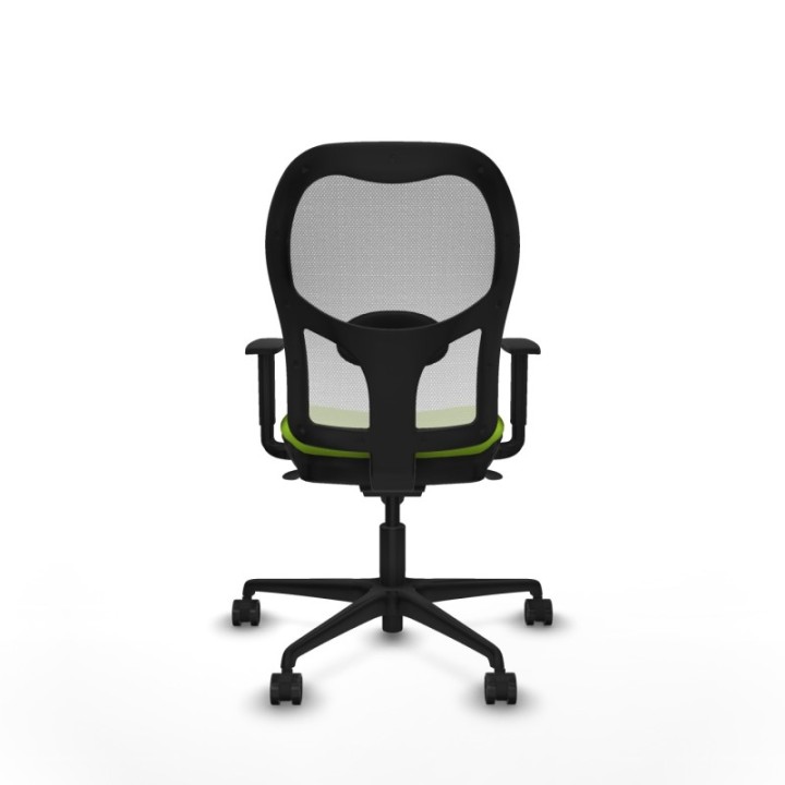 Jorquera sincro malla blanca similpiel pistacho brazos 1D base nailon  ruedas 65mm nailon