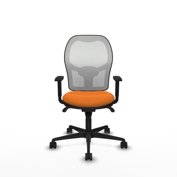 Jorquera sincro malla blanca similpiel naranja brazos 1D base nailon  ruedas 65mm nailon