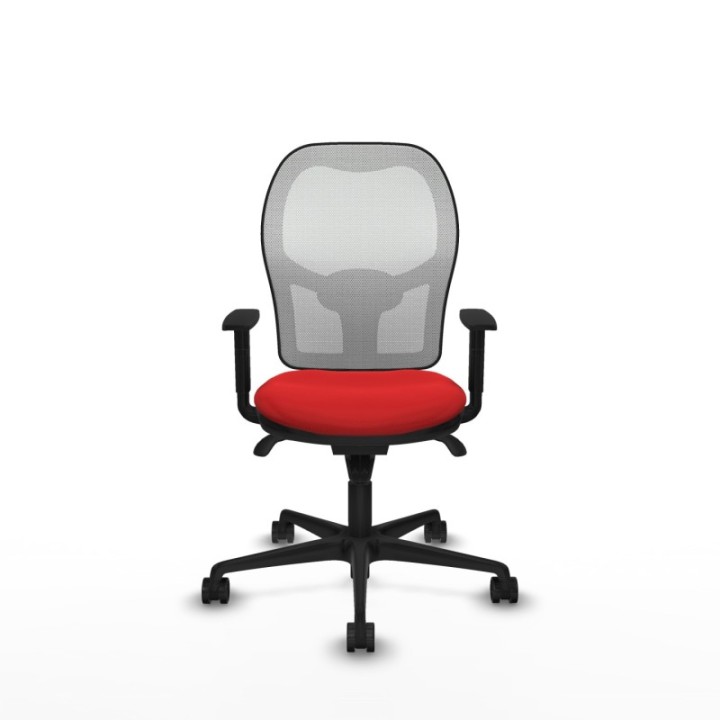 Jorquera sincro malla blanca similpiel rojo brazos 1D base nailon  ruedas 65mm nailon