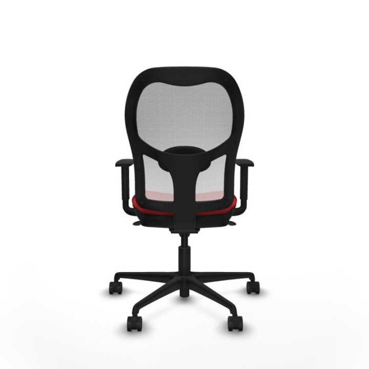 Jorquera sincro malla blanca similpiel rojo brazos 1D base nailon  ruedas 65mm nailon