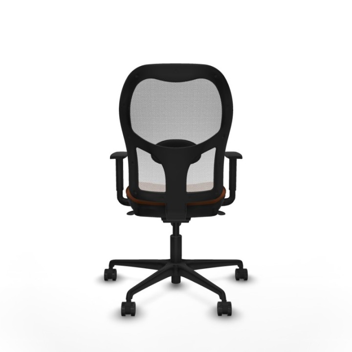 Jorquera sincro malla blanca similpiel marrón brazos 1D base nailon  ruedas 65mm nailon