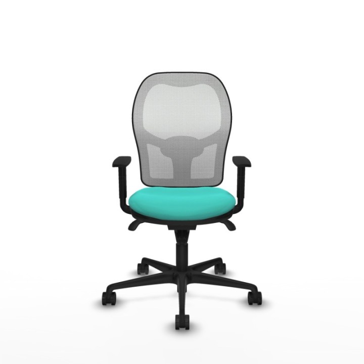 Jorquera sincro malla blanca similpiel turquesa brazos 1D base nailon  ruedas 65mm nailon