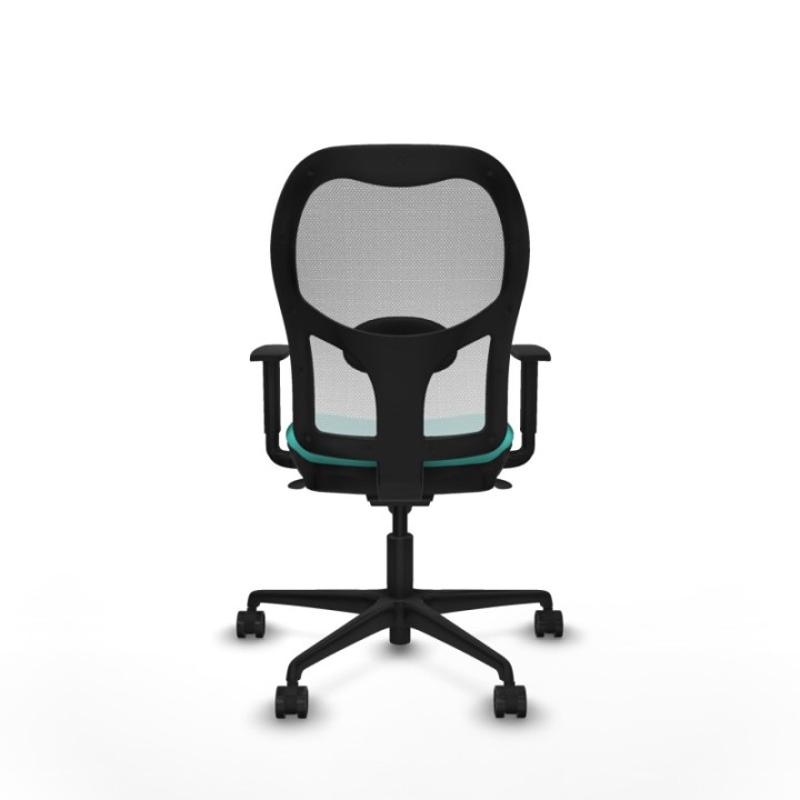 Jorquera sincro malla blanca similpiel turquesa brazos 1D base nailon  ruedas 65mm nailon