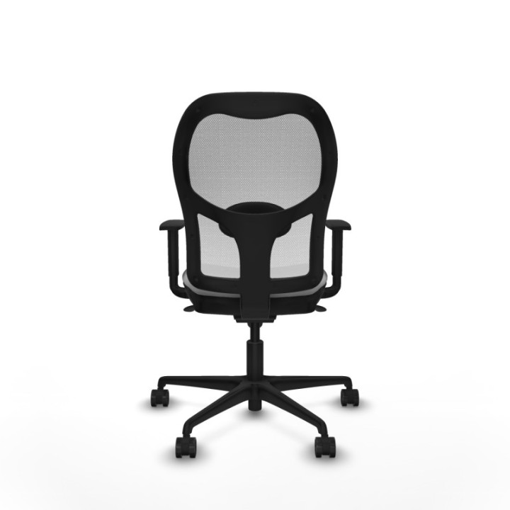 Jorquera sincro malla blanca similpiel gris claro brazos 1D base nailon  ruedas 65mm nailon